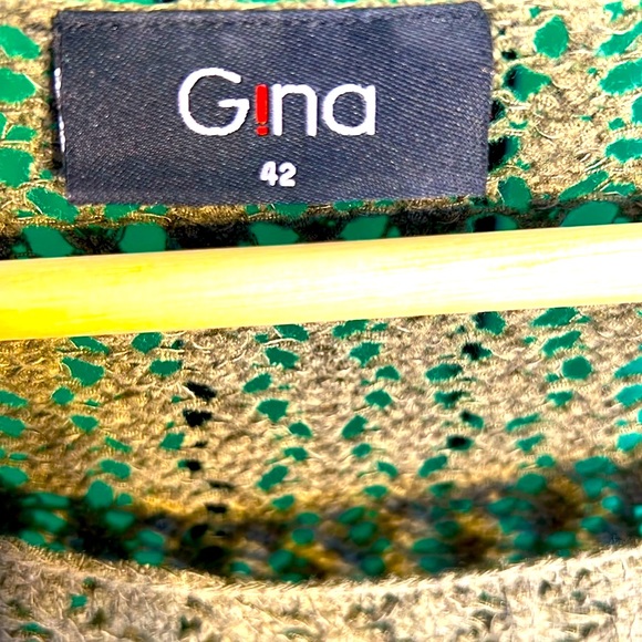 Gina L Openwork Sweater Slits on Sides Feminine Knitted Dark Green Long Sleeves - Picture 3 of 11